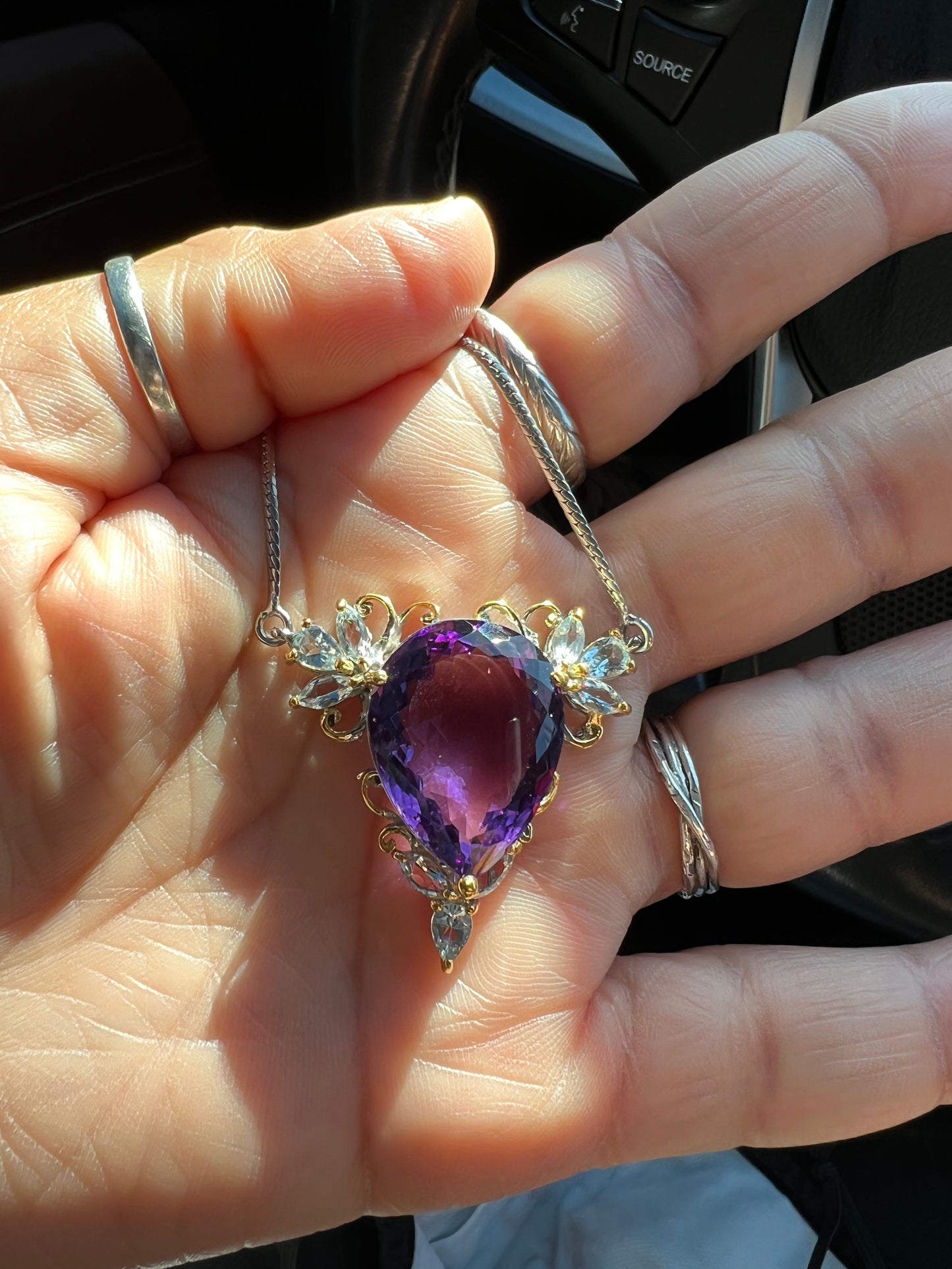 Amethyst and Aquamarine necklace