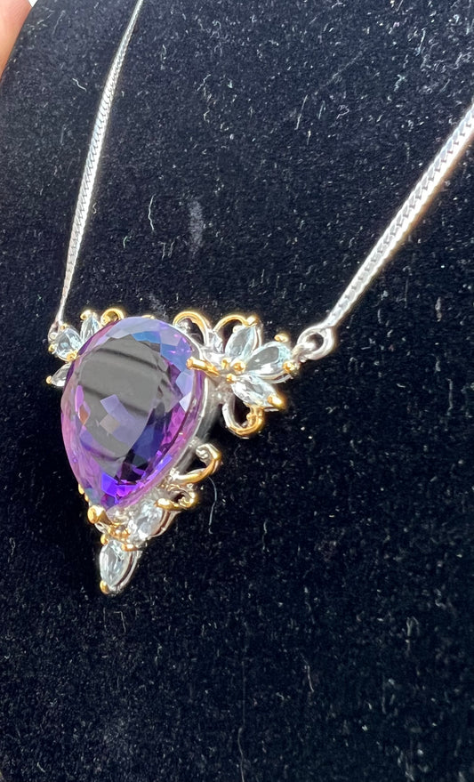 Amethyst and Aquamarine necklace