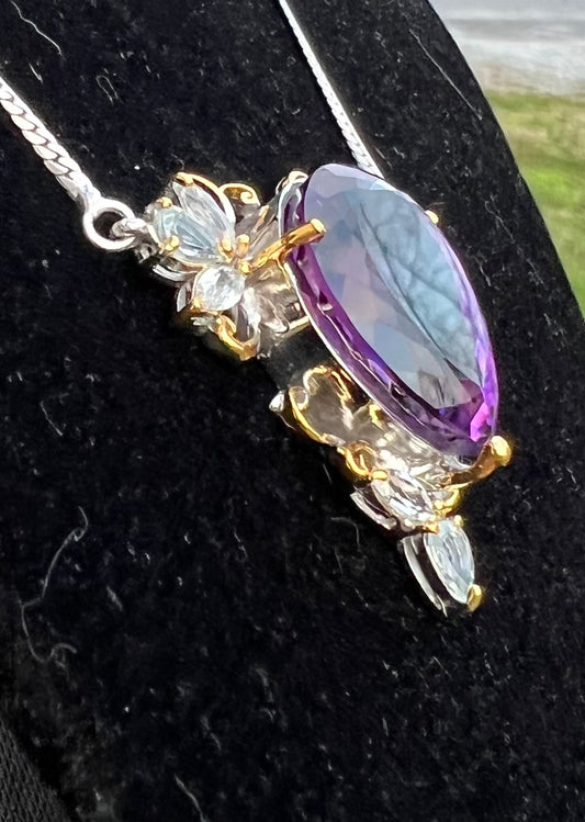 Amethyst and Aquamarine necklace