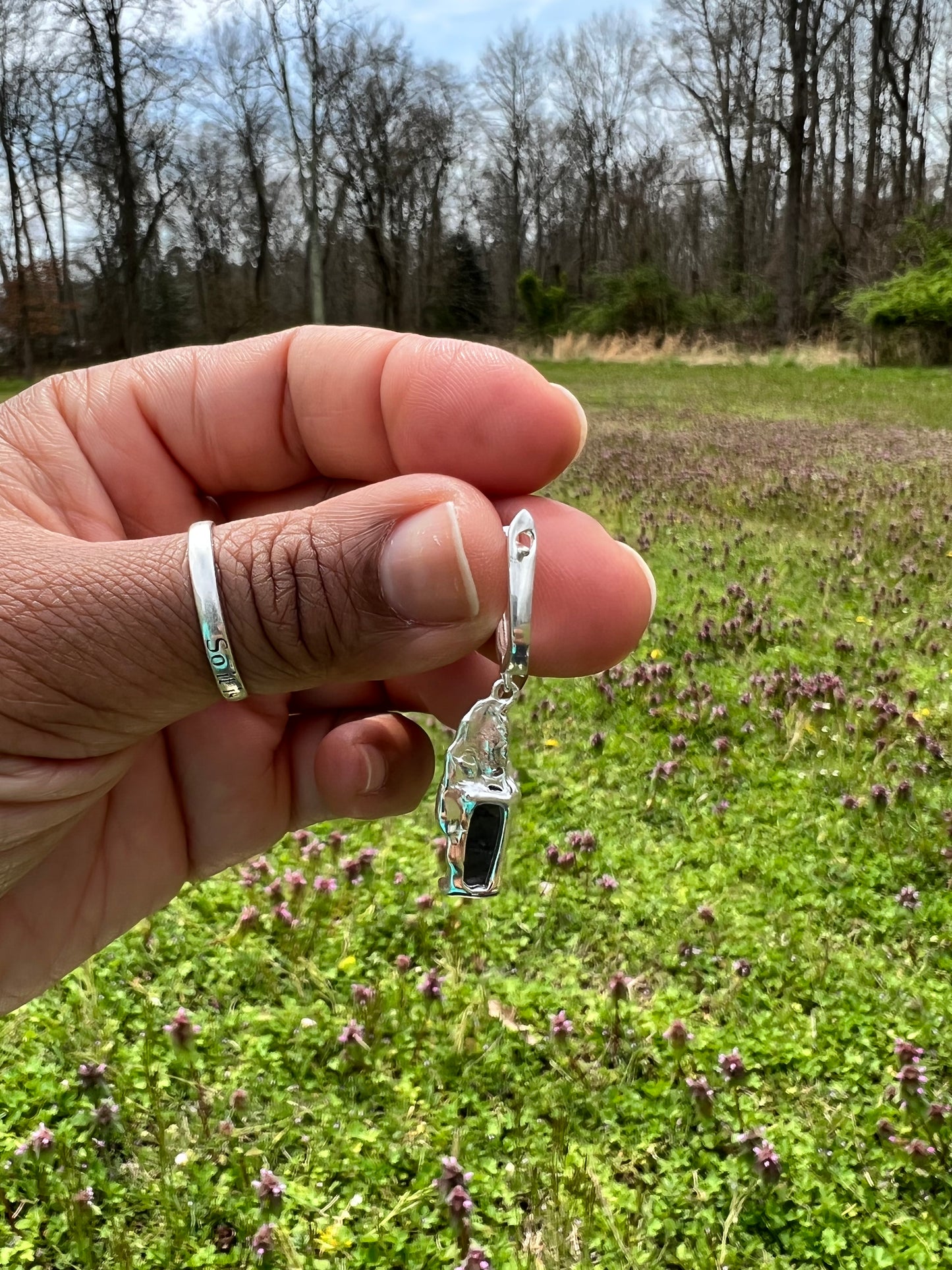 Iolite and Tanzanite 925 sterling silver earrings