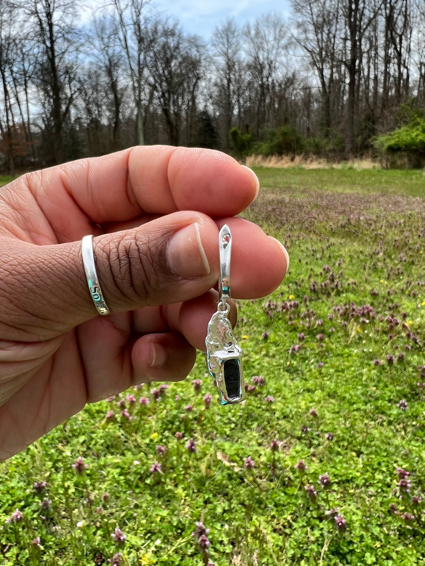Iolite and Tanzanite 925 sterling silver earrings