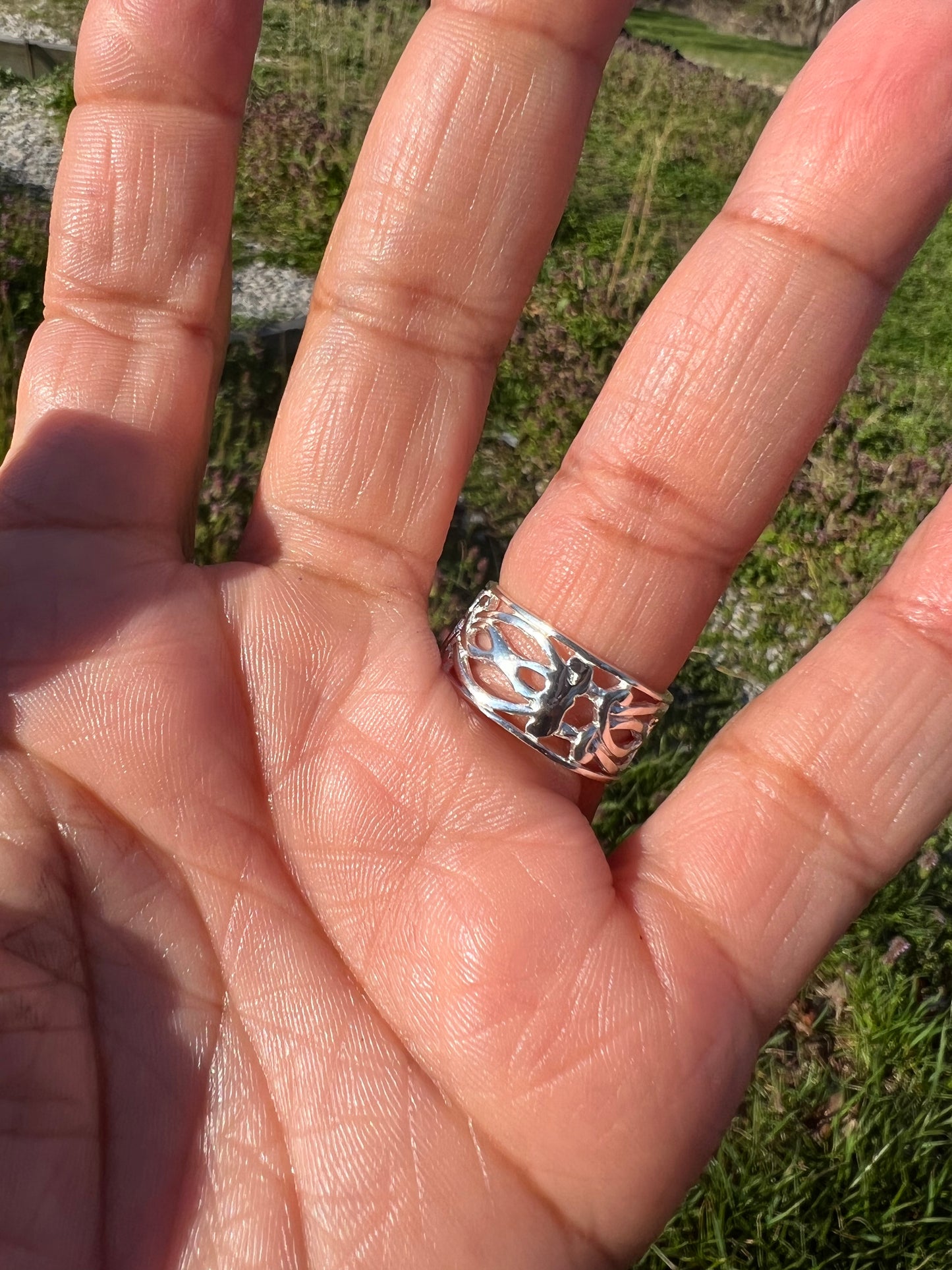 Tourmaline 925 sterling silver ring 2 tone